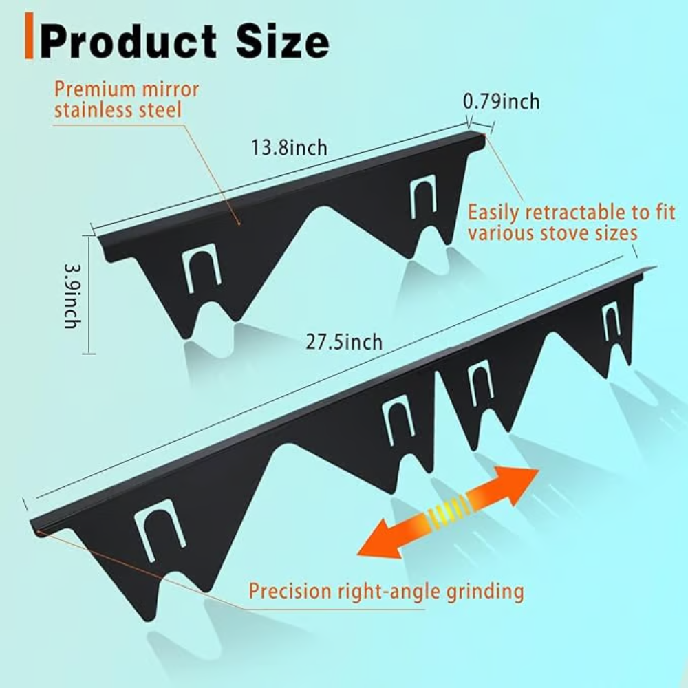 Stove Gap Cover Adjustable Telescopic Stainless Steel