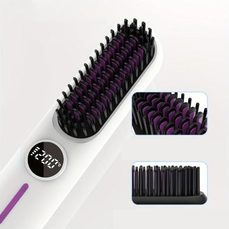 Straightening Brush Cordless Ceramic LED Display