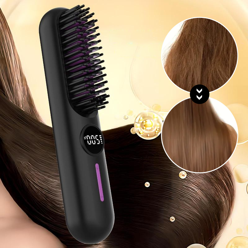Straightening Brush Cordless Ceramic LED Display