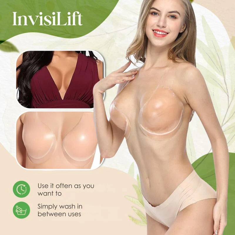 Strapless Adhesive Bra Invisible Lift Skin-Friendly Silicone & Reusable