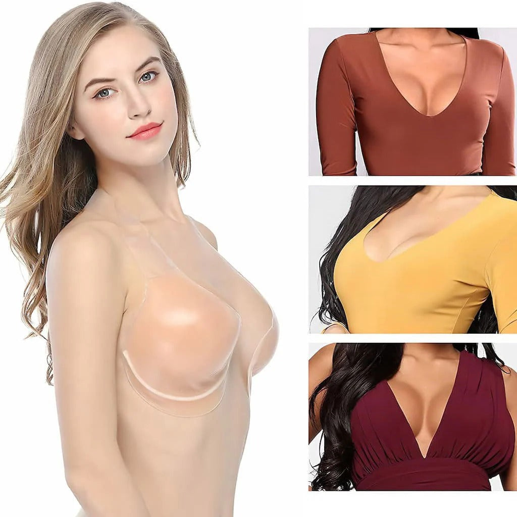 Strapless Adhesive Bra Invisible Lift Skin-Friendly Silicone & Reusable
