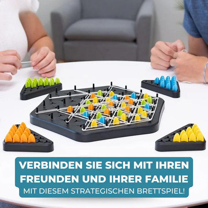 Strategy Board Game Rubber Band Triangle Hexagonal Board