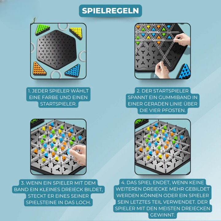 Strategy Board Game Triangle Chain Mechanic 2-4 Players