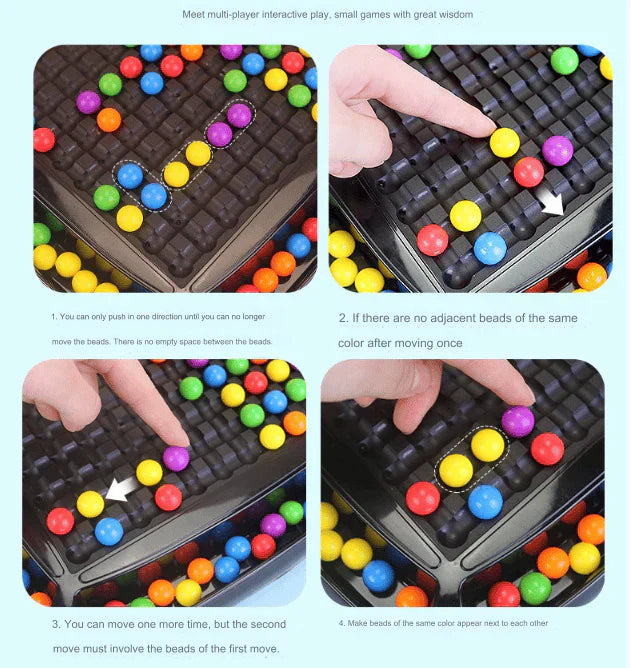 Strategy Game Colorful Marbles Durable Plastic & Storage Grooves
