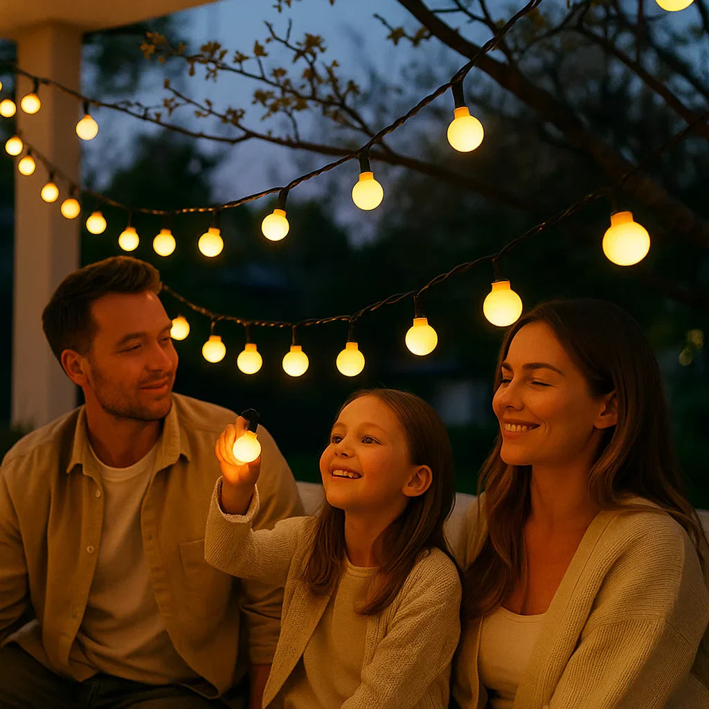 String Lights Solar-Powered Dusk-To-Dawn Weather-Resistant