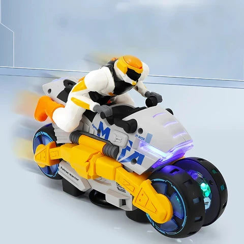 Stunt Bike Transforming To Action Figure Battery-Powered Indoor & Outdoor