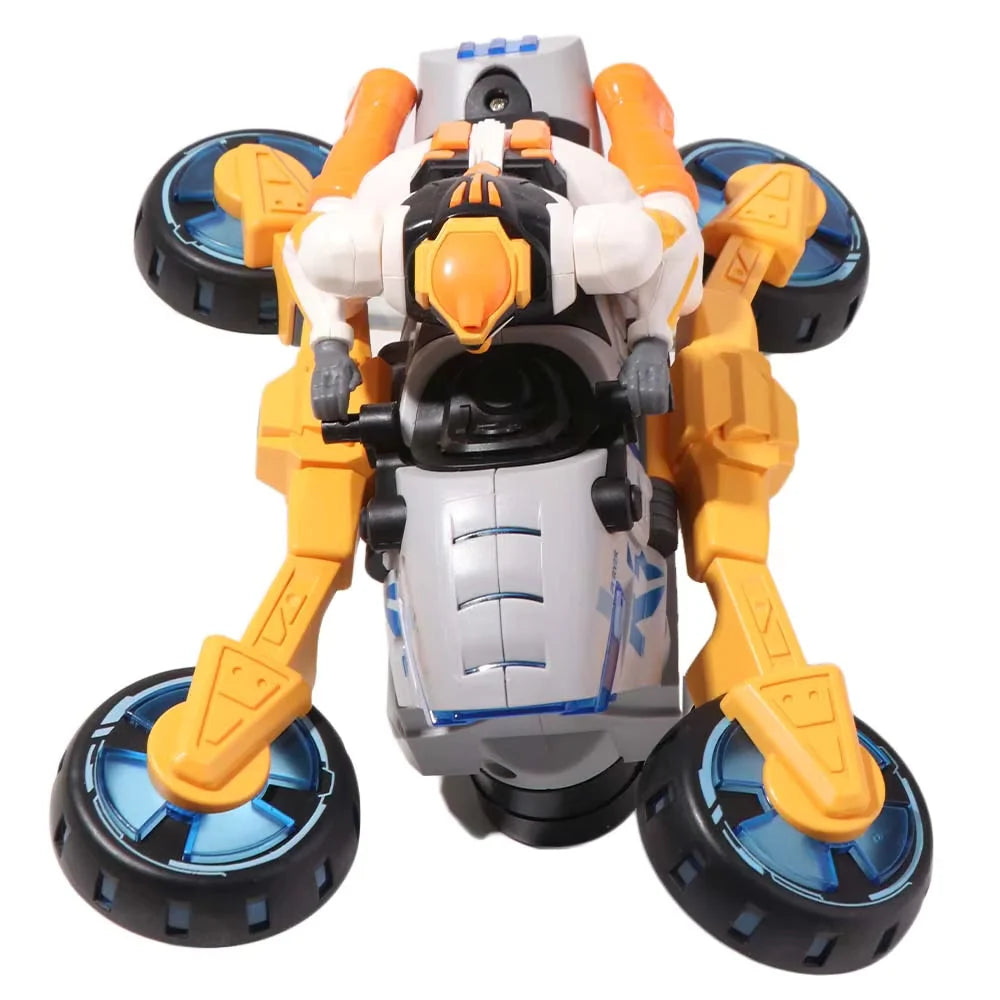 Stunt Bike Transforming To Action Figure Battery-Powered Indoor & Outdoor
