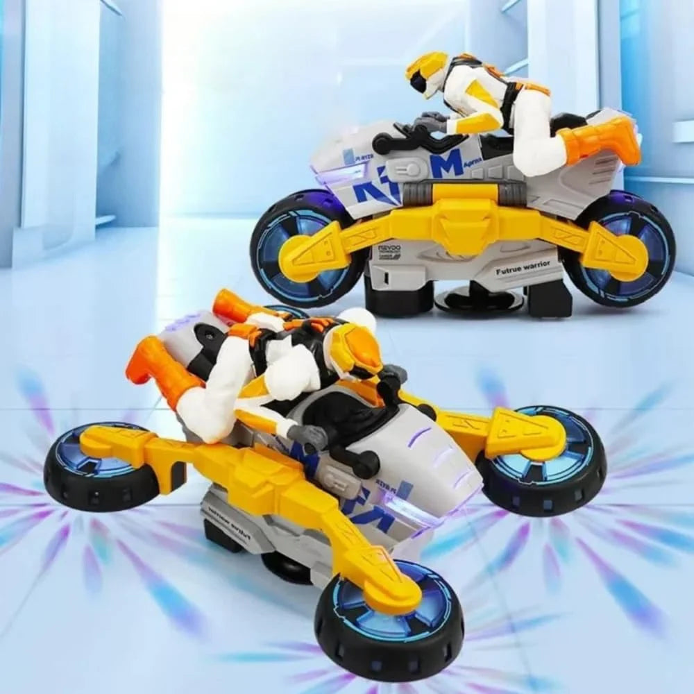 Stunt Bike Transforming To Action Figure Battery-Powered Indoor & Outdoor