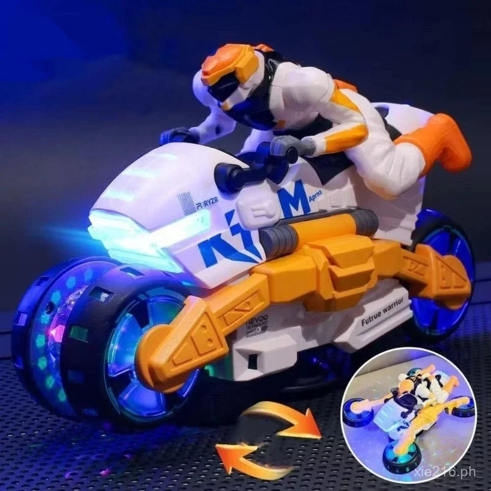 Stunt Bike Transforming To Action Figure Battery-Powered Indoor & Outdoor