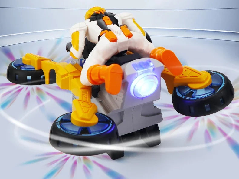 Stunt Bike Transforming To Action Figure Battery-Powered Indoor & Outdoor