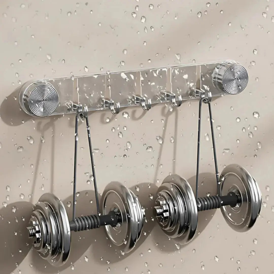 Suction Cup Hook Rack Five Hooks Drill-Free Mounting