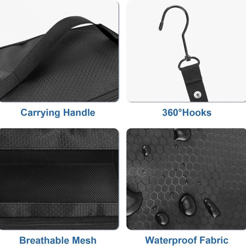 Suitcase Organizer Four Compartments Foldable Hanging Hooks