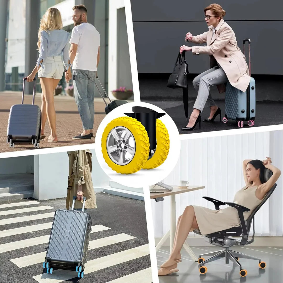 Suitcase Wheel Covers Silicone Noise-Reducing Washable & Reusable