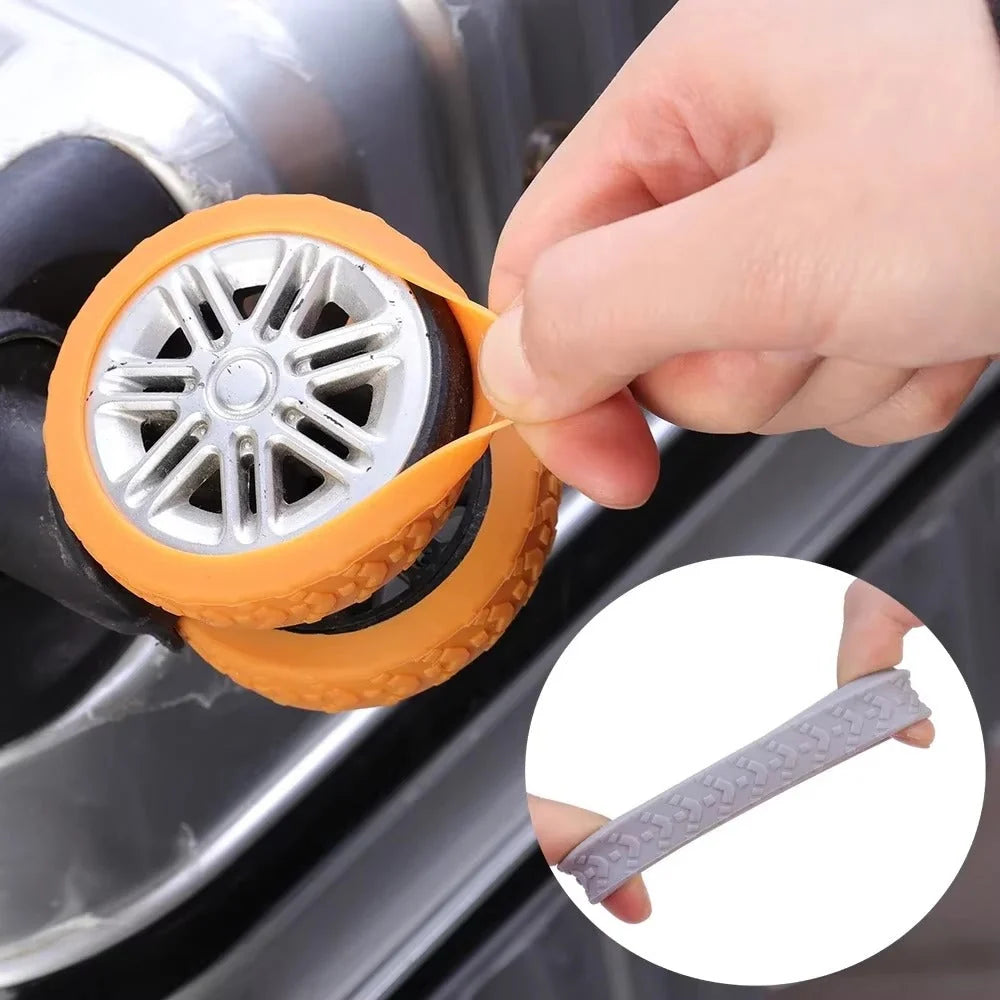 Suitcase Wheel Covers Silicone Noise-Reducing Washable & Reusable