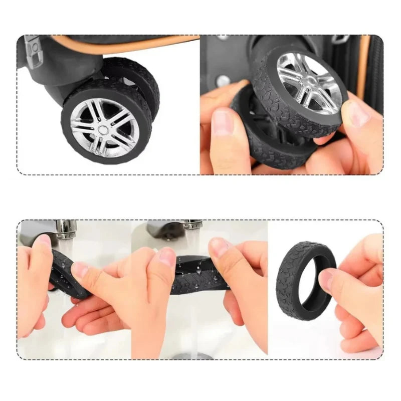 Suitcase Wheel Covers Silicone Noise-Reducing Washable & Reusable