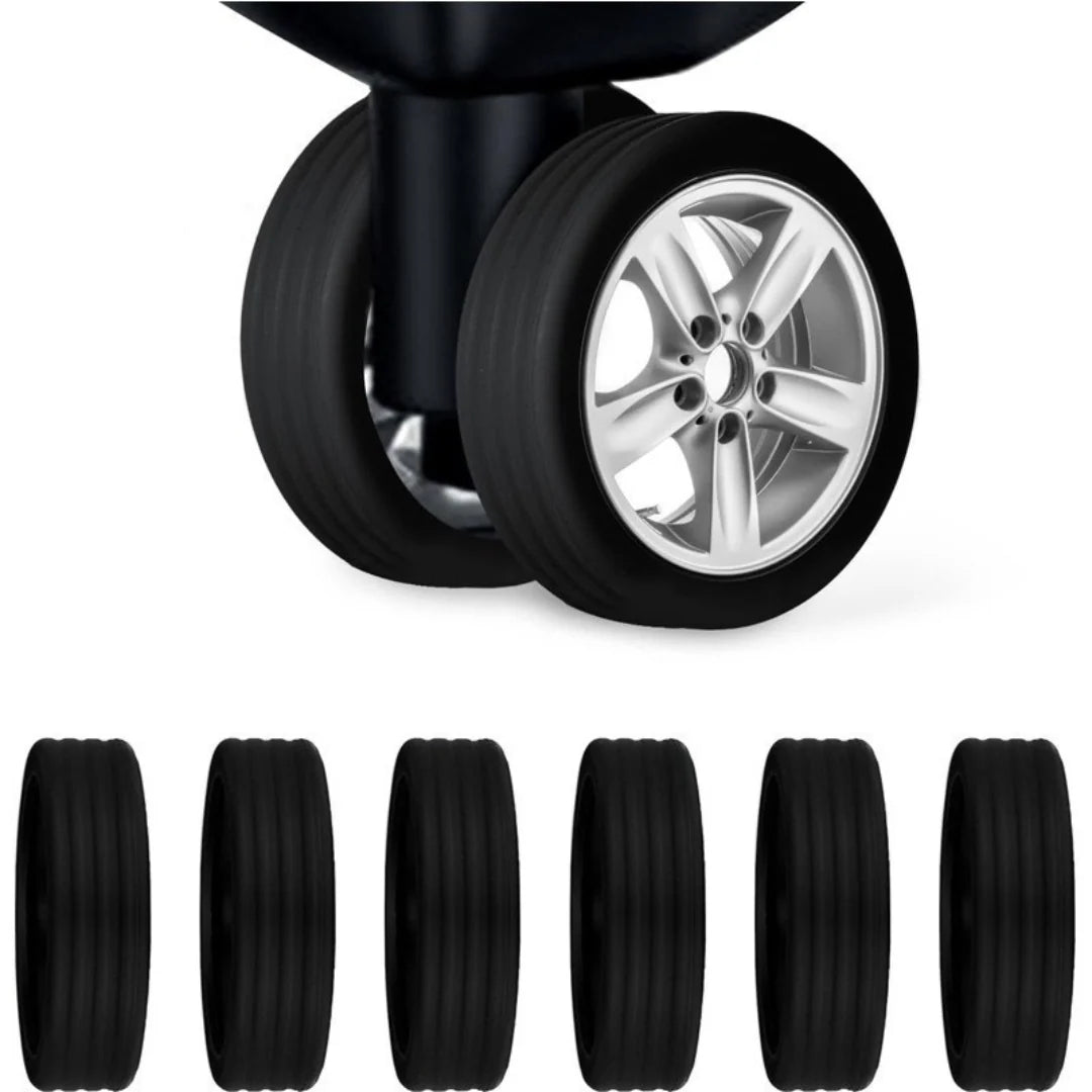 Suitcase Wheel Protectors Noise-Dampening Silicone Set of 8