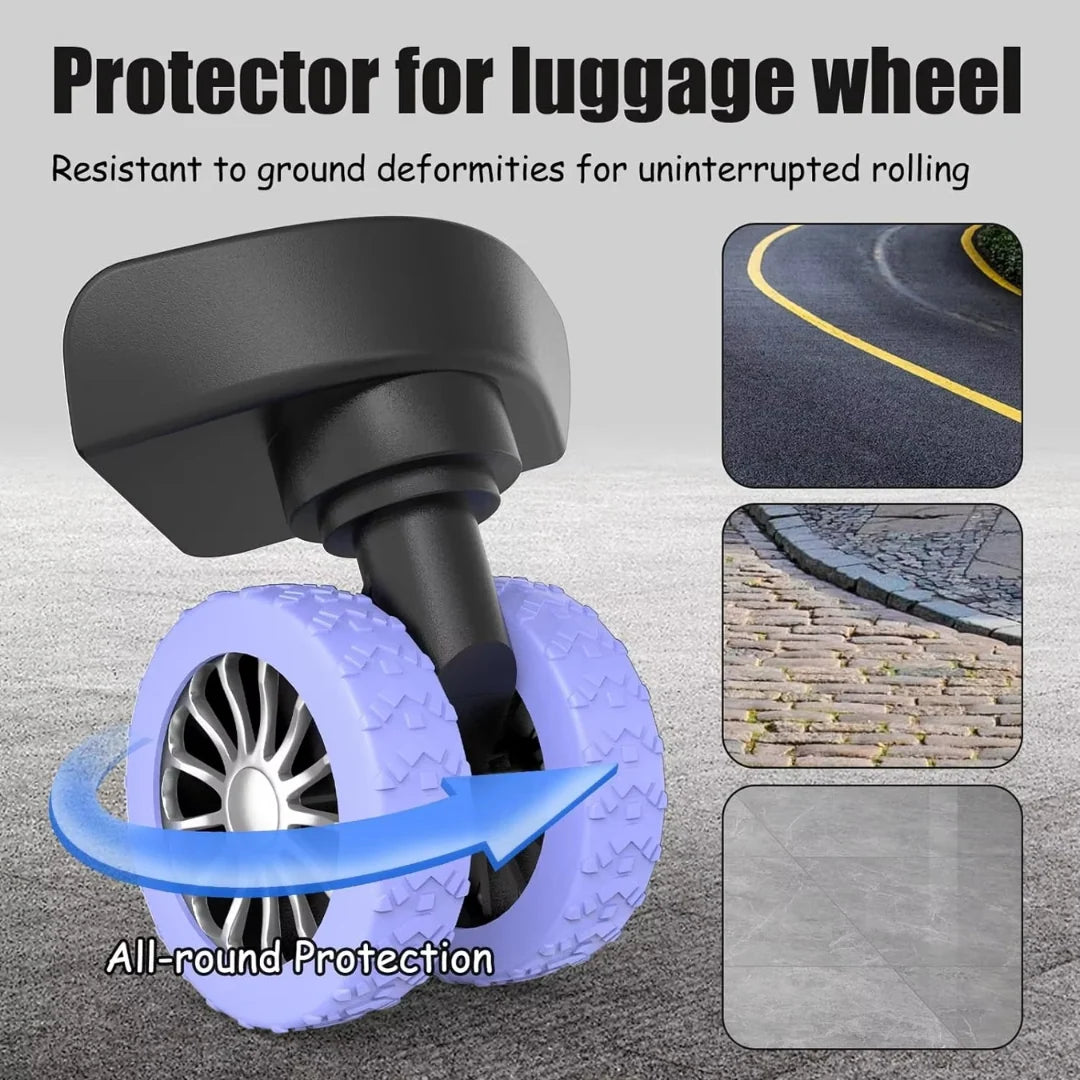 Suitcase Wheel Protectors Noise-Dampening Silicone Set of 8