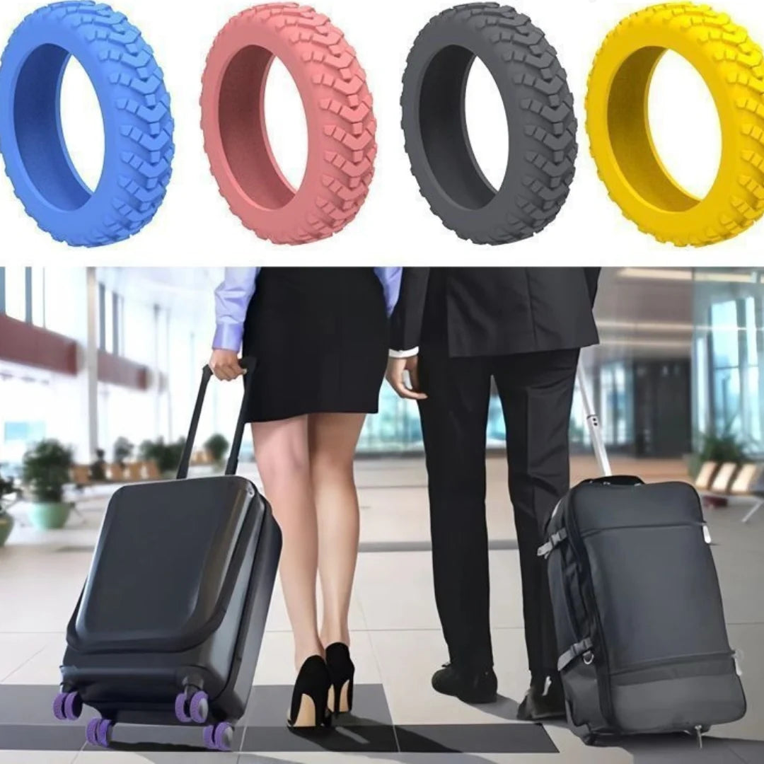 Suitcase Wheel Protectors Noise-Dampening Silicone Set of 8