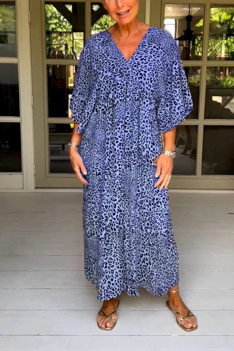 Summer Dress Vintage Leopard Breathable Lightweight