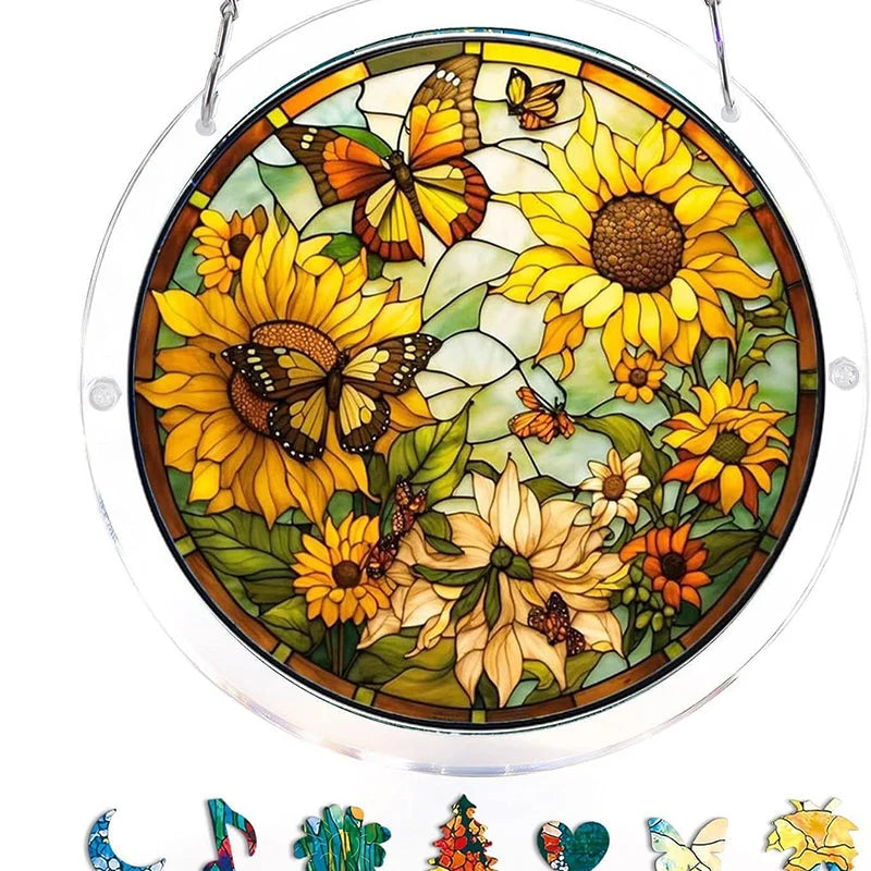 Sun Catcher Mosaic Stained Glass Shatterproof Acrylic & UV-Resistant