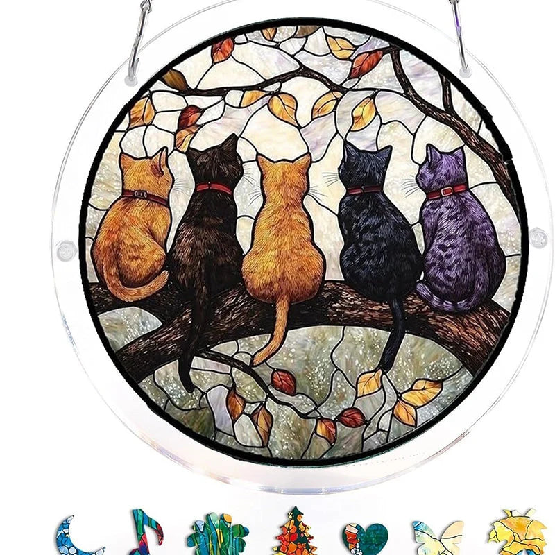 Sun Catcher Mosaic Stained Glass Shatterproof Acrylic & UV-Resistant
