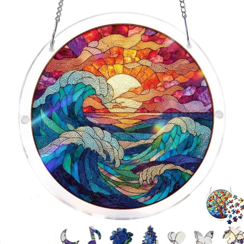 Sun Catcher Mosaic Stained Glass Shatterproof Acrylic & UV-Resistant