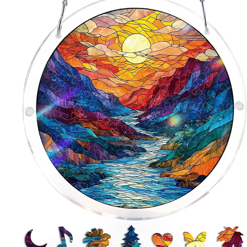Sun Catcher Mosaic Stained Glass Shatterproof Acrylic & UV-Resistant