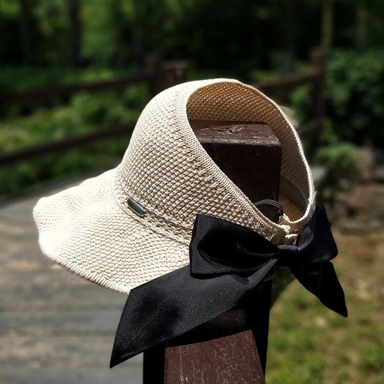 Sun Hat UV Protection Ponytail Opening Rollable