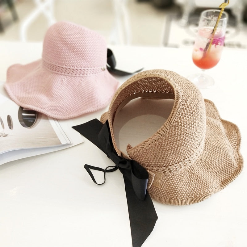 Sun Hat UV Protection Ponytail Opening Rollable
