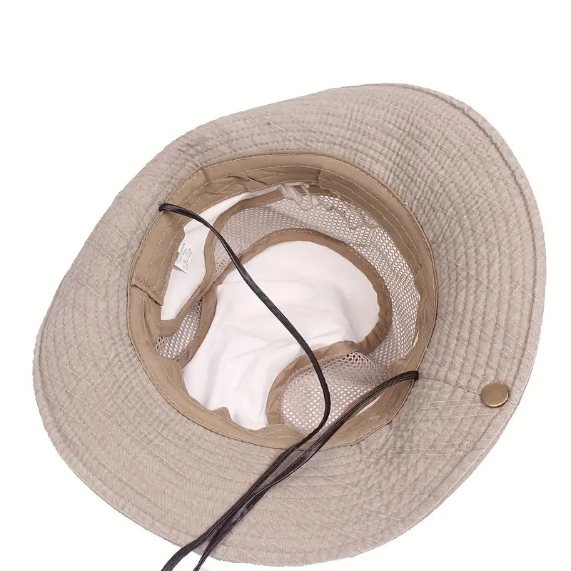 Sun Hat Wide Brim Mesh Ventilation Adjustable Chin Strap