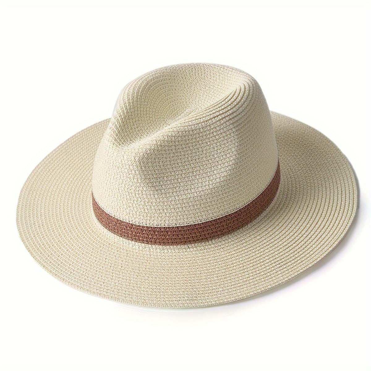 Sun Hat Wide Brim UV Protection Crocheted Paper Fiber
