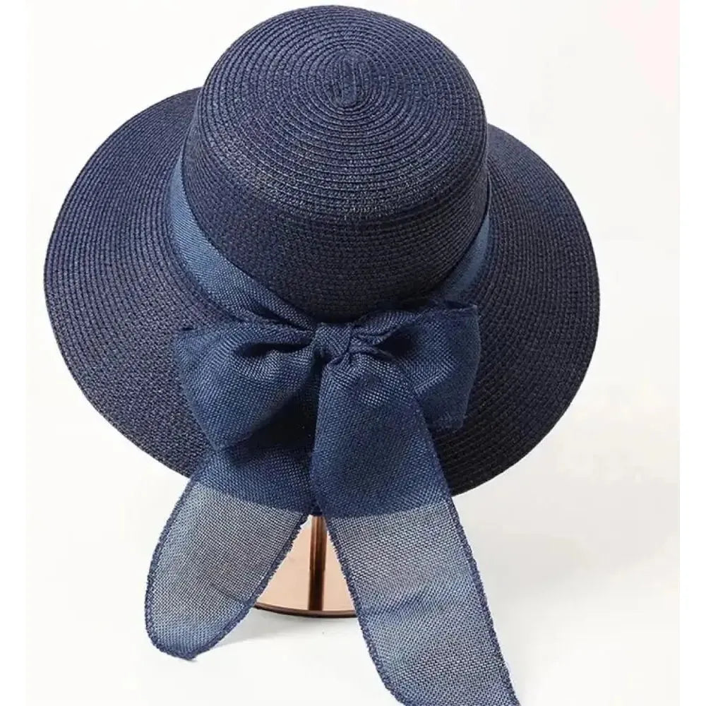 Sun Hat Wide Brim UV Protection Removable Bow