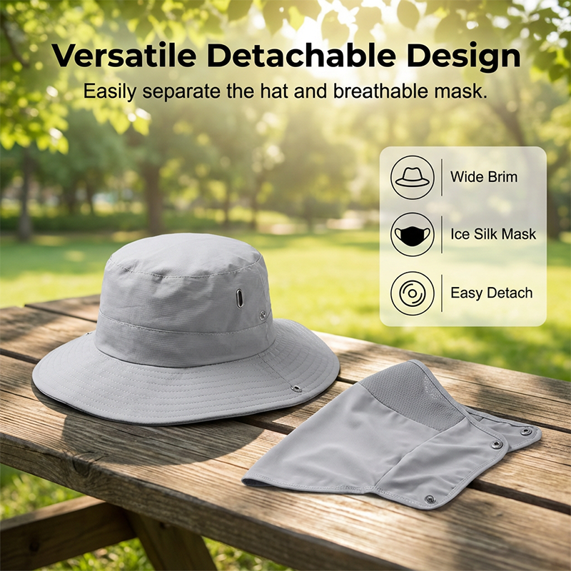 Sun Protection Hat Detachable Face Shield Cooling Mesh Ventilation