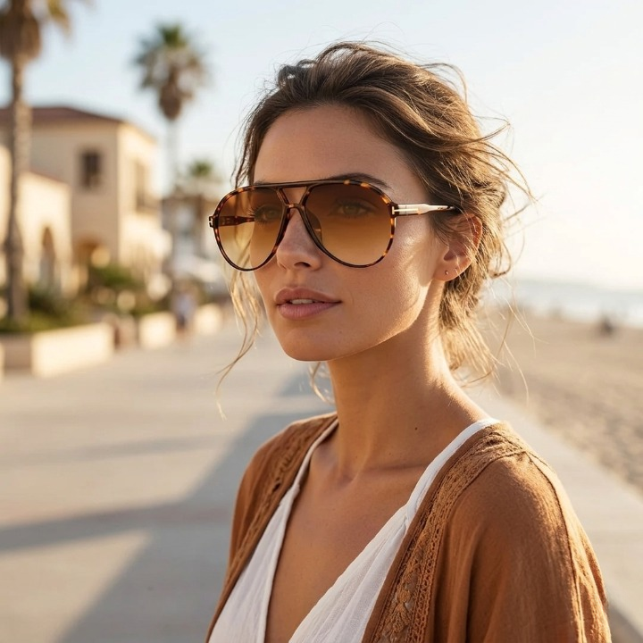Sunglasses Oversized Aviator UV400 Lightweight & Adjustable Fit