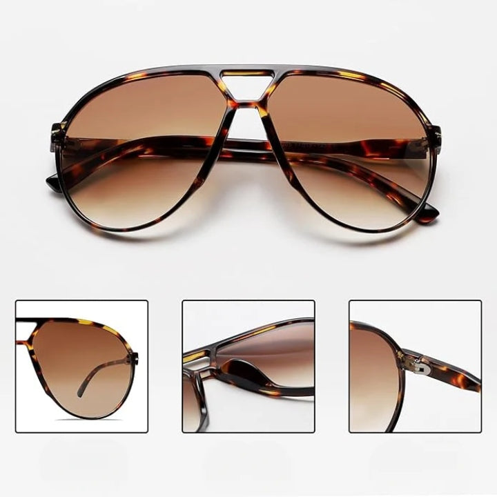 Sunglasses Oversized Aviator UV400 Lightweight & Adjustable Fit