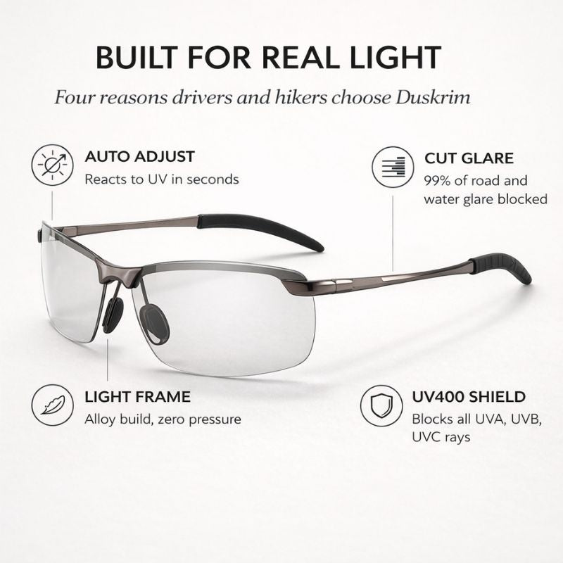 Sunglasses Photochromic & Polarized UV400 Aluminum Frame
