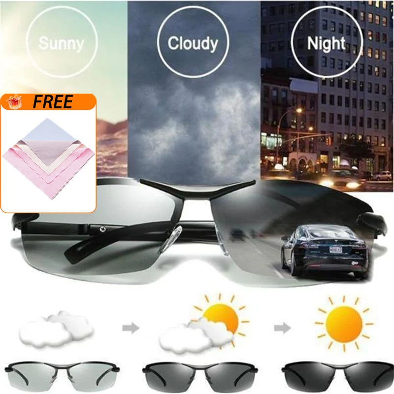 Sunglasses Photochromic & Polarized UV400 Ultralight Aluminum Frame