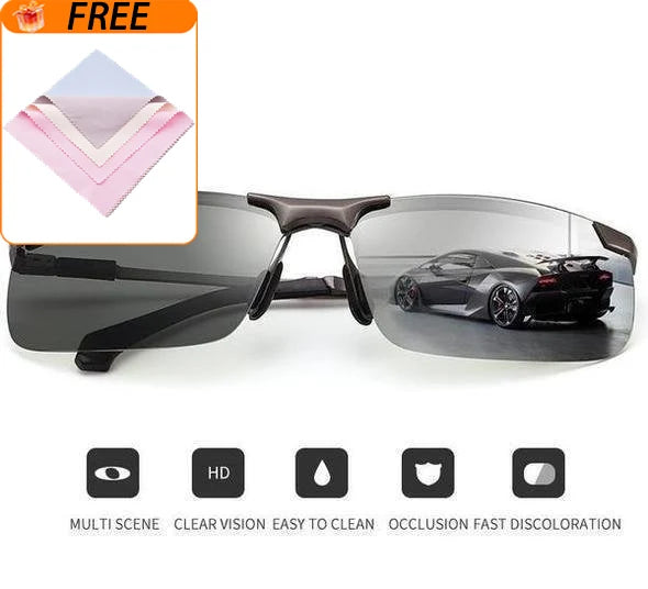 Sunglasses Photochromic & Polarized UV400 Ultralight Aluminum Frame