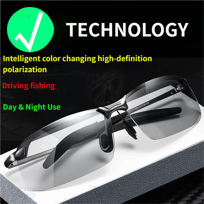 Sunglasses Polarized Adaptive Tint Lightweight Wrap Frame