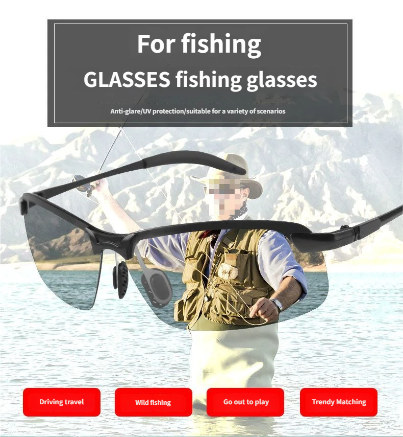 Sunglasses Polarized Adaptive Tint Lightweight Wrap Frame