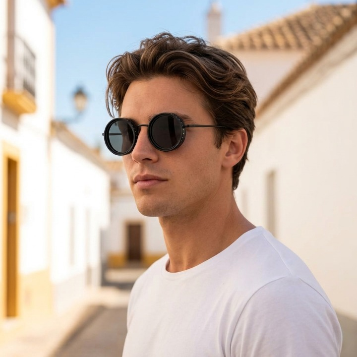 Sunglasses Retro Round Lenses UV400 Lightweight
