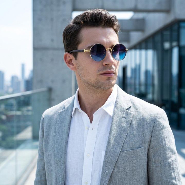 Sunglasses Retro Round UV400 Lightweight Metal Frame