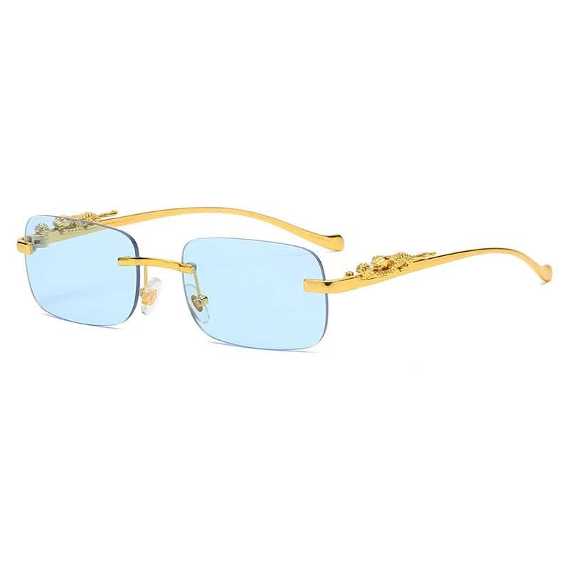 Sunglasses Rimless Leopard Temple Gradient Lenses & UV400