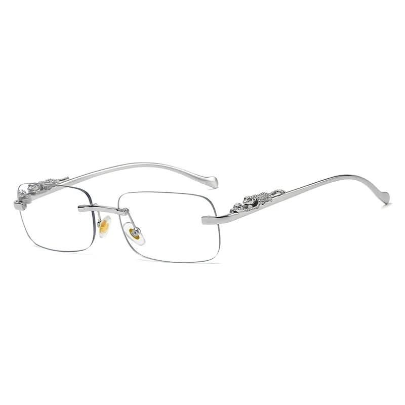 Sunglasses Rimless Leopard Temple Gradient Lenses & UV400