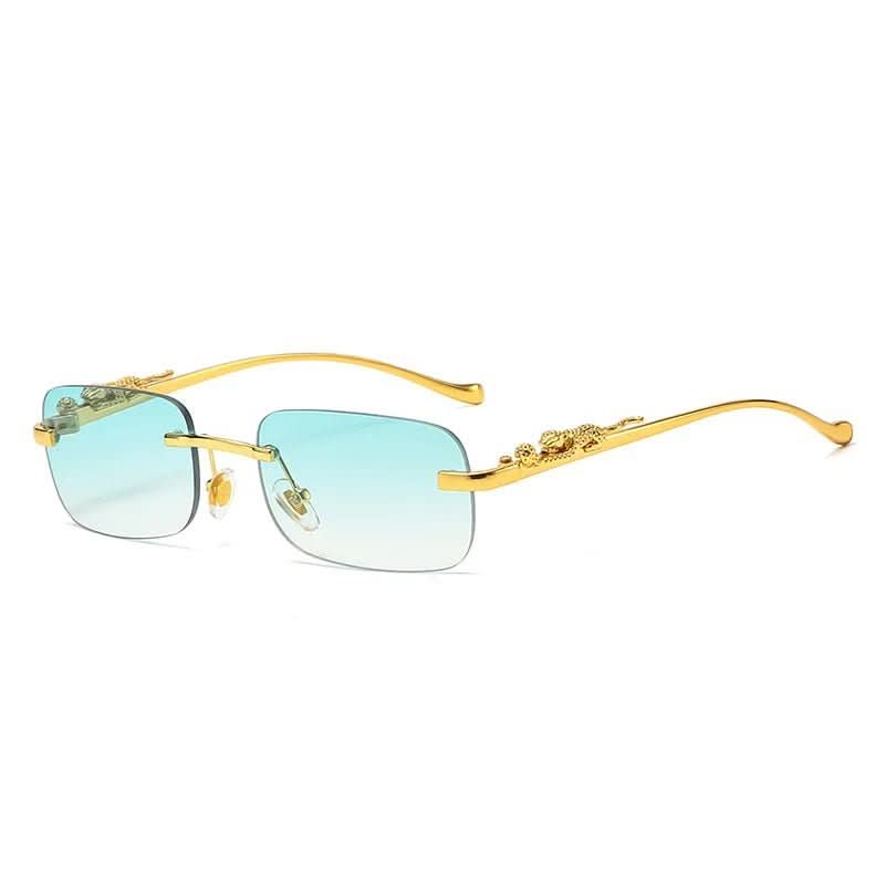 Sunglasses Rimless Leopard Temple Gradient Lenses & UV400