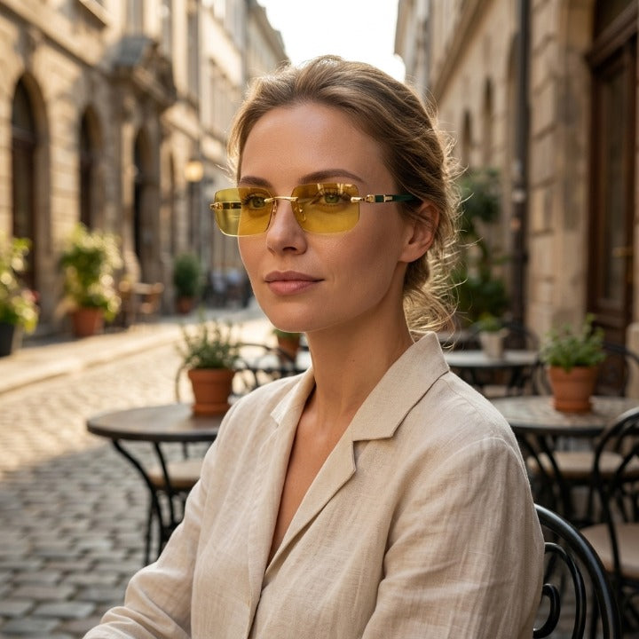 Sunglasses Rimless Rectangular UV400 Lightweight