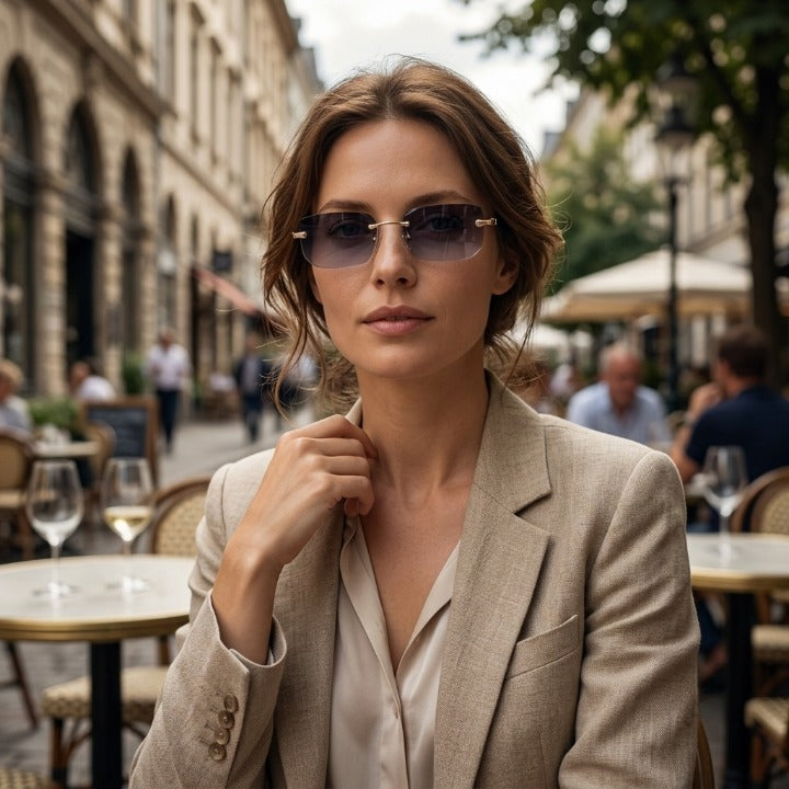 Sunglasses Rimless Rectangular UV400 Lightweight