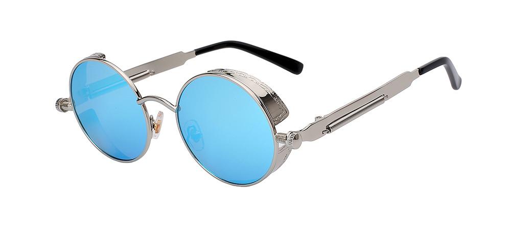 Sunglasses Round Steampunk Side Shields & UV 400