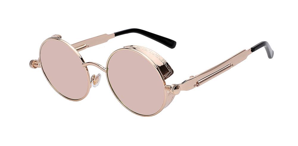 Sunglasses Round Steampunk Side Shields & UV 400