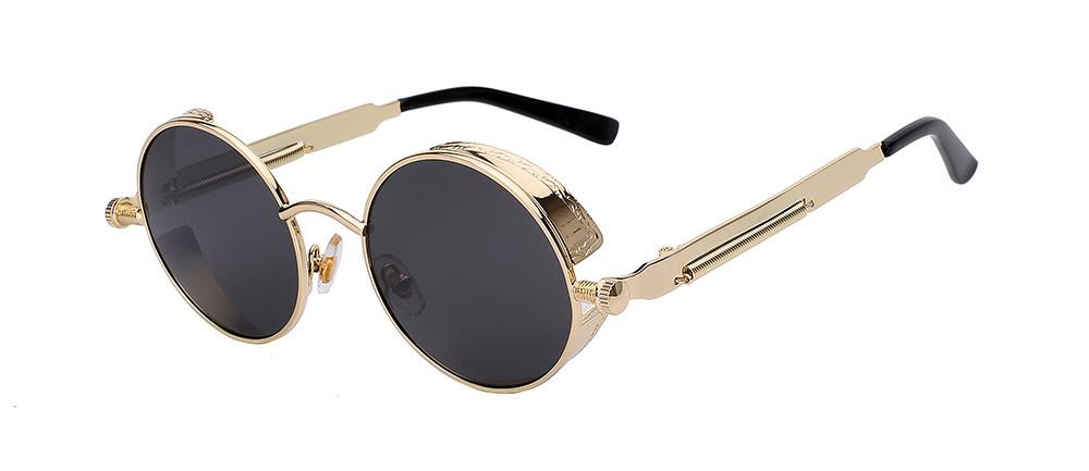 Sunglasses Round Steampunk Side Shields & UV 400